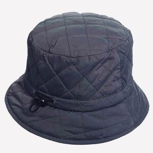SCALA PRONTO quilted nylon Gray bucket hat with adjustable toggle